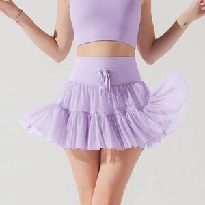POPFLEX Womens Pirouette Skort Digital Lavender Tulle Skirt Balletcore Size XL